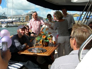 Corporate entertainment on luxury motor yachts on the South Coast